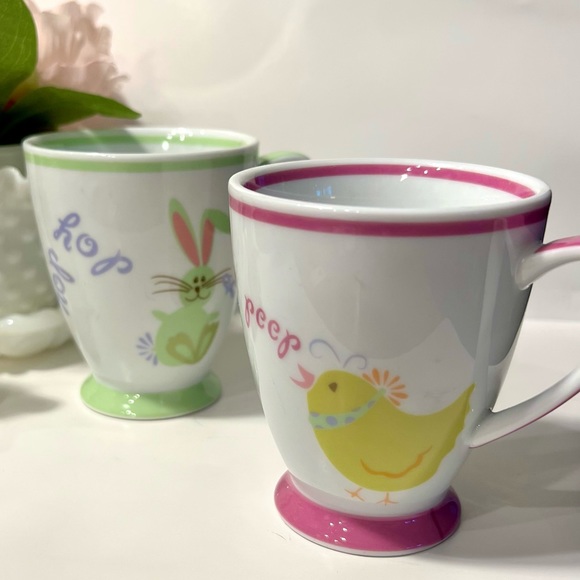 Starbucks 2007 Spring Bunny Hop & Chick Peep Coffee Cups 7 oz Easter Mugs Set 2 - Picture 13 of 15